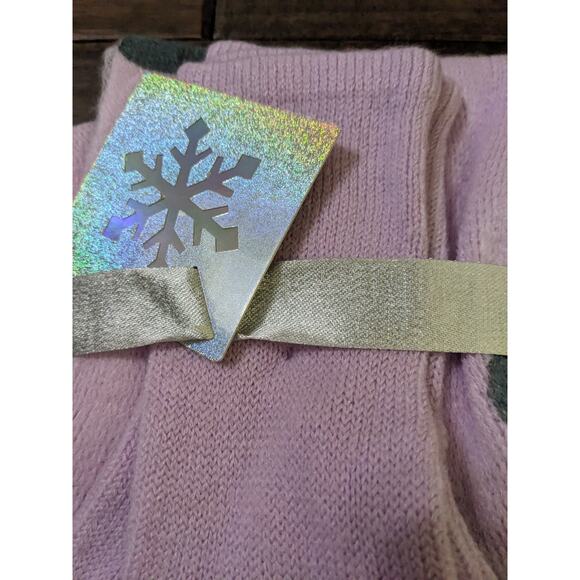 NY & Co Womens Scarf & Glove Set Lavender with Gray Polka Dots New Nwt - Picture 3 of 6